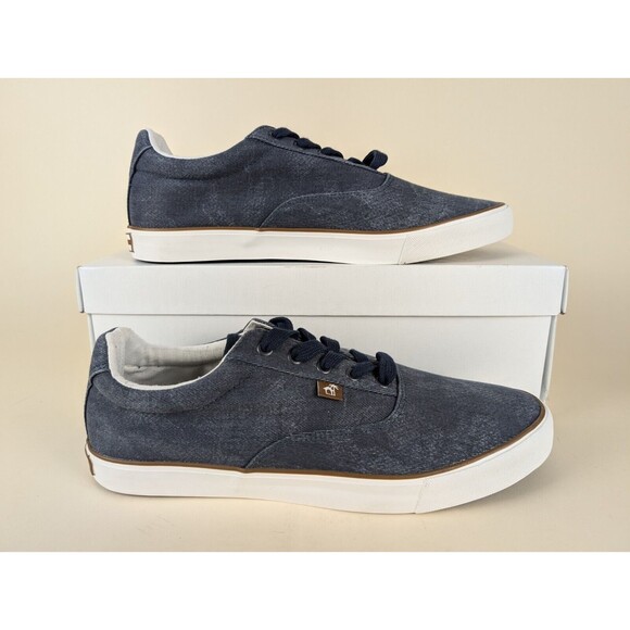 Caribbean Joe Shoes Mens 13 Rica Canvas Lace Up Sneakers Denim Blue Lace Up NEW - Picture 1 of 8